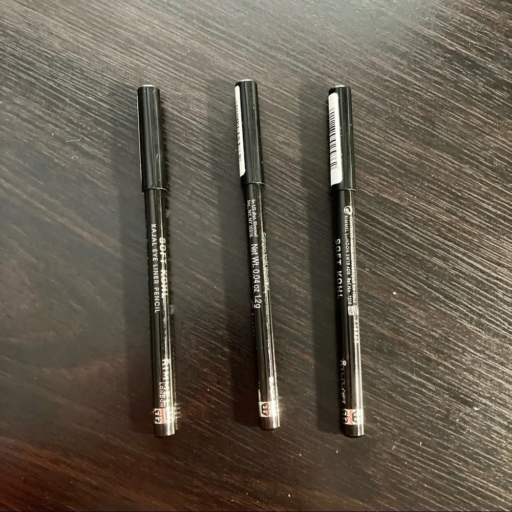 🆕 Pack of Three (3) Rimmel Soft Kohl Eyeliner Jet Black 0.04 Ounces